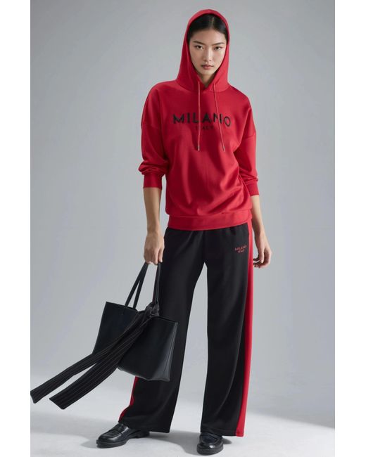Hiccup Modal Touch Hooded Embroidered Long Wide Leg Two-Piece Co-Ord Set
