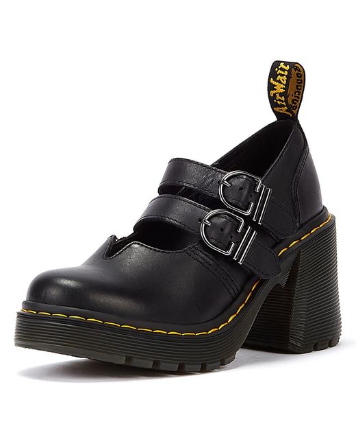 Dr. Martens Eviee Sendal Leren Mary Jane Schoenen Met Hak in het Black