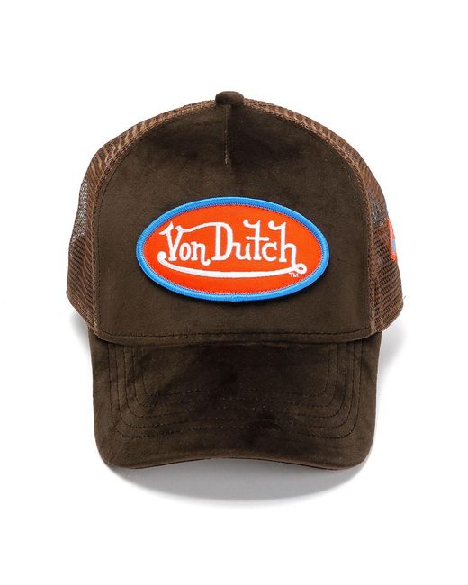Von Dutch Brown Velvet Trucker/ Caps Cotton