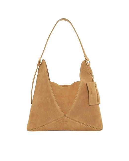 Dune Brown Schultertasche, Wildleder (Hellbraun)