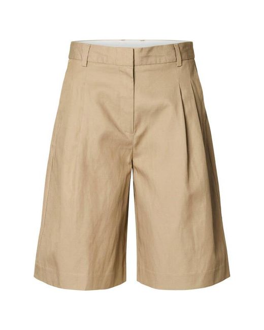 SELECTED Bermuda/Short 16100529 Amour in het Natural