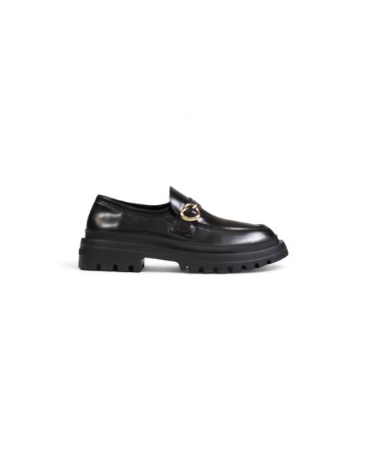 Love Moschino Black Leather Loafers Chunky Sole Buckle