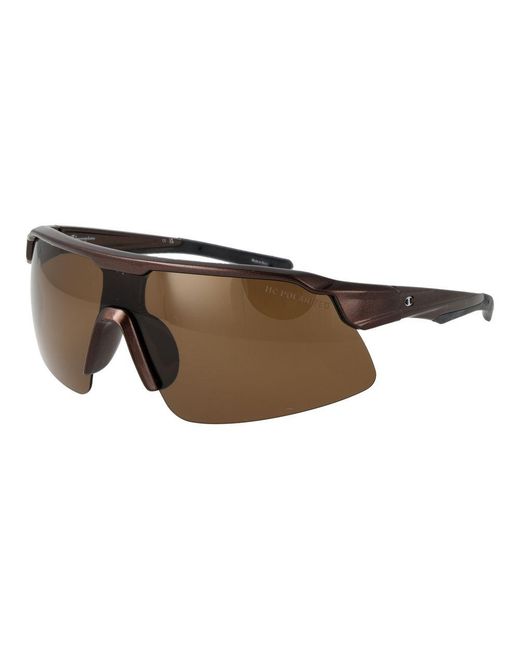 Champion Brown Black Stainless Steel Sunglasses for men
