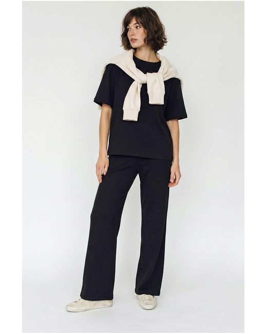 Bianco Lucci Blue Two-Piece T-Shirt And Wide-Leg Trouser Set