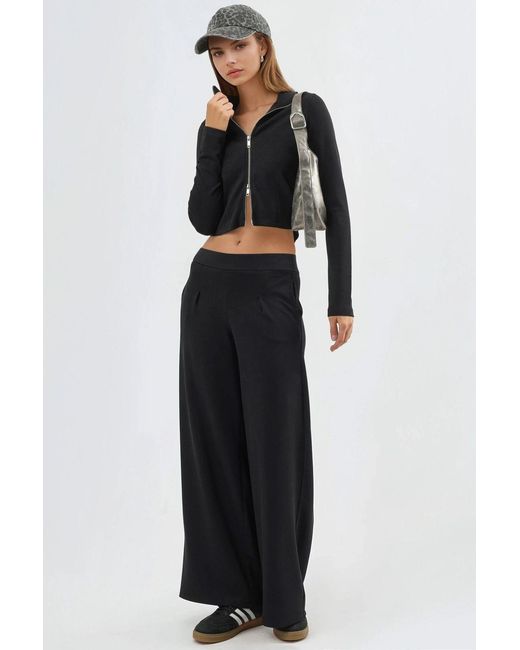 Busem Elastische Taille Wijde Broek in het Black