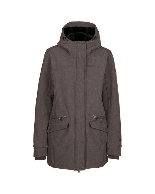 Trespass Brown Ladies Anza Tp75 Soft Shell Jacket (Dark Marl)