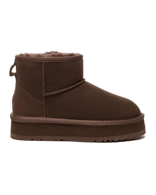 EverAu Australia Brown Ever Au Dusky Leather Platform Short Boots