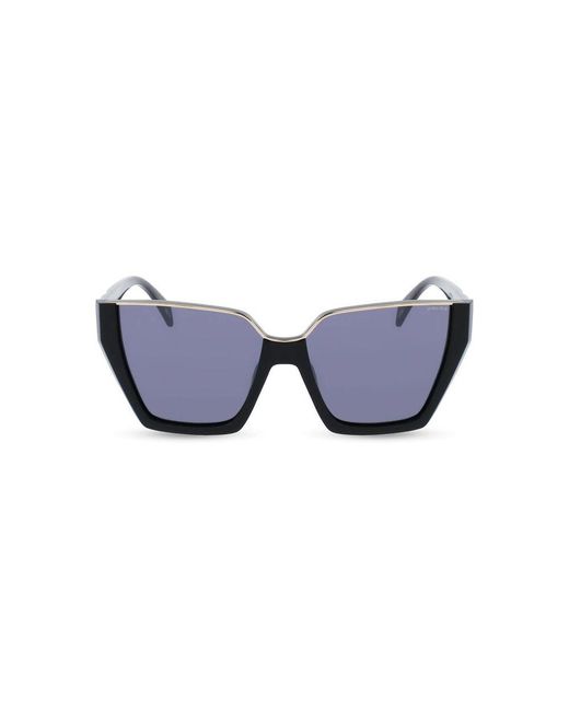 Police Blue Black Acetate Sunglasses