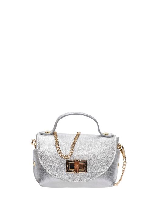Roberta M Metallic Rindsledertasche