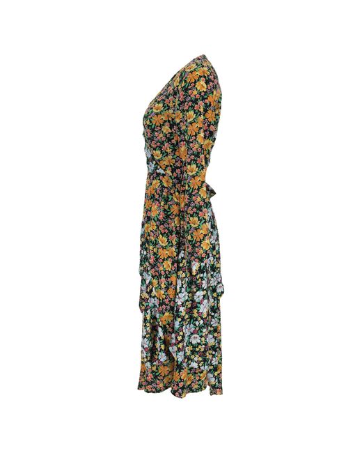Maje Roen Asymmetrische Midi-Wikkeljurk Van Veelkleurige Viscose in het Green