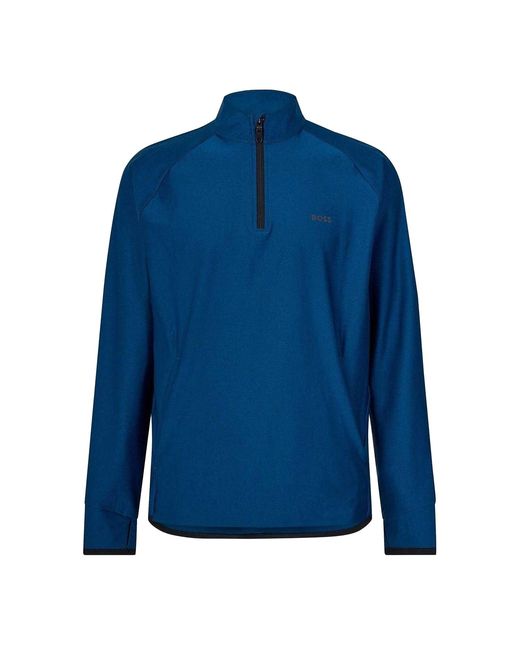 Boss Regular Raglan Active Sweatshirt in het Blue voor heren