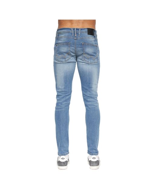 Duck and Cover Blue Tranfold Slim Jeans (Light Wash) for men
