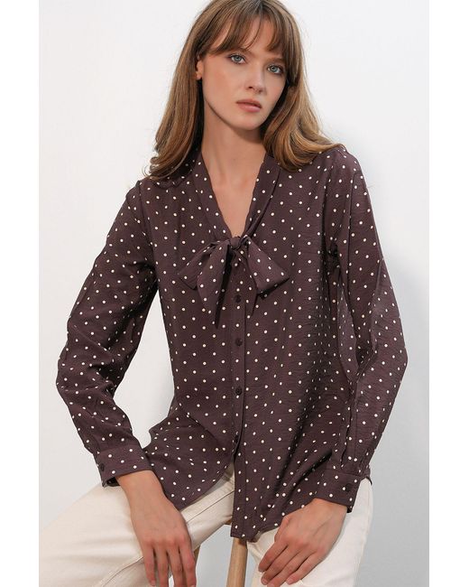 Bigdart Gestippelde Poplin Blouse in het Purple