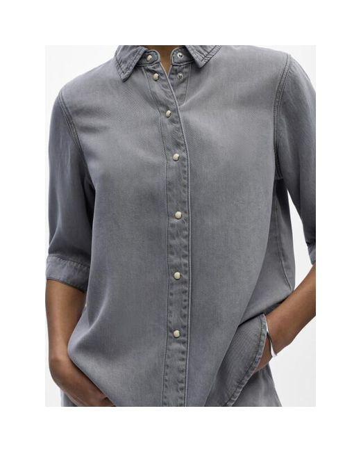 Object Objframe 2/4 Re Denim Top Noos in het Gray