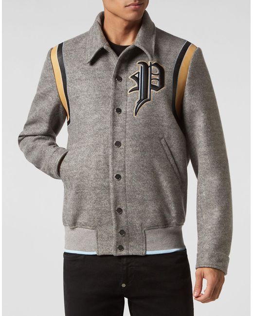 Philipp Plein Jas Gothic Plein in het Gray voor heren