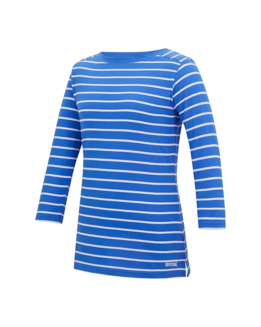 Regatta Baylette Ii Gestreept T-Shirt (Sonisch/Wit) in het Blue