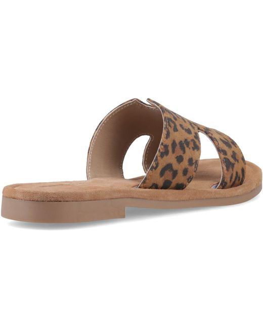 Hush Puppies Brown Azalea Leather Leopard Sandals
