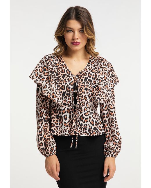 faina Blouse Leo in het Black