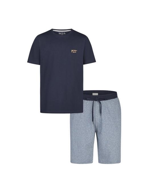 Phil & Co. Berlin Shortama Korte Pyjama Set Donkerblauw/Grijs in het Blue voor heren