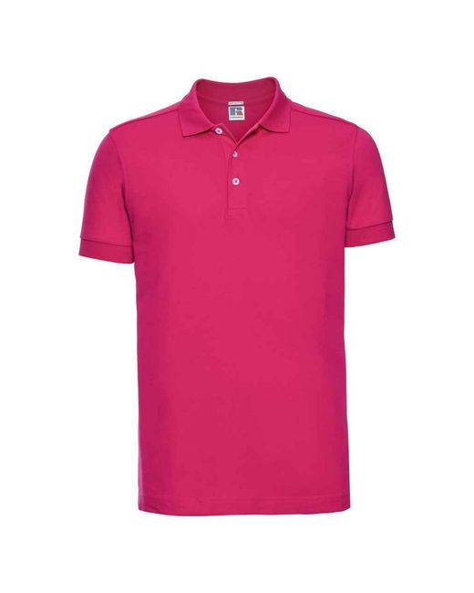 Russell Pink Pique Stretch Polo Shirt for men