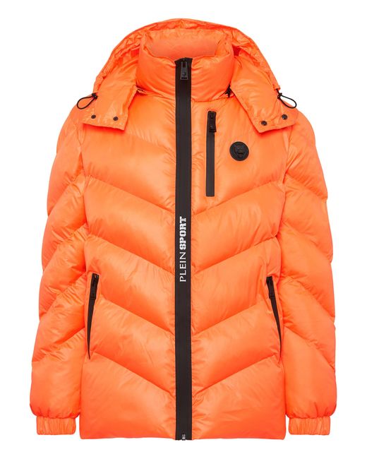 Philipp Plein Fitness ,Oranje ,Nylon Nylon Puffer Jacket Tiger in het Orange voor heren
