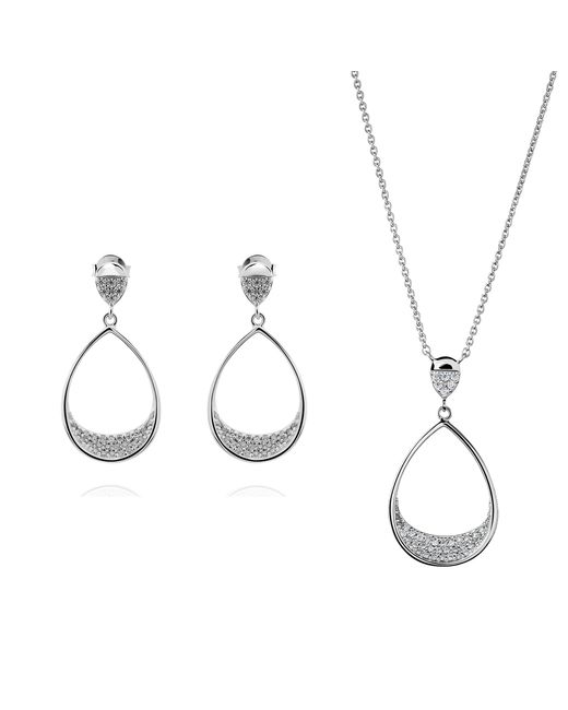 Orphelia Metallic 'Jolina' 925 Sterling Set: Necklace + Earrings