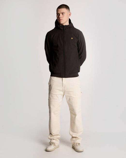 Lyle & Scott Mesh Back Softshell Jack in het Black voor heren