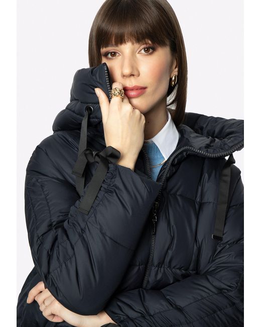 Wittchen Oversized Gewatteerde Jas Met Manchetten Aan De Mouwen in het Blue