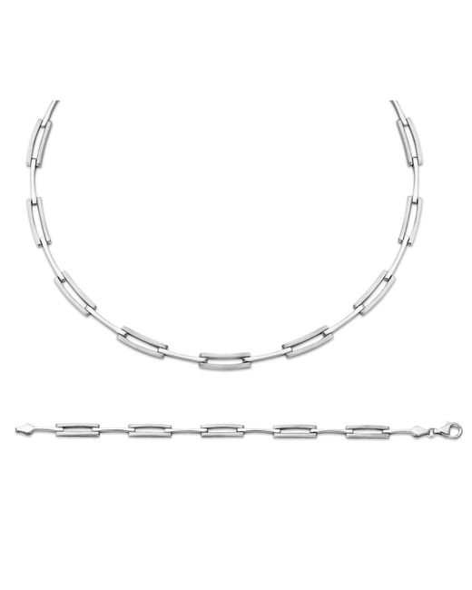 Orphelia White 925 Sterling Set: Chain + Bracelet