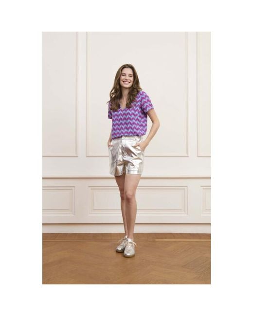 Lofty Manner Blouse Mayra Dessin in het Purple