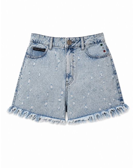 Philipp Plein Hotpants in het Blue