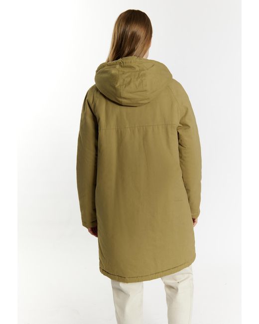 Dreimaster Winter Parka Dames Lichte Olijf in het Green