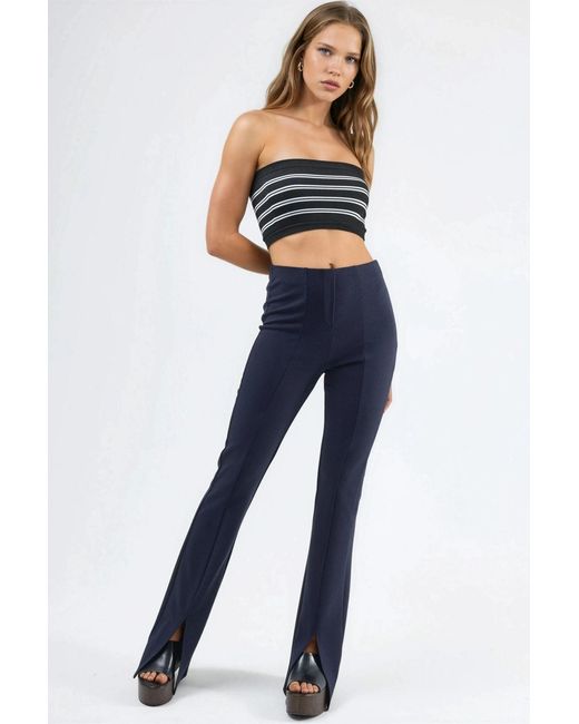Busem Hoge Taille Flared Leggings Met Split in het Blue