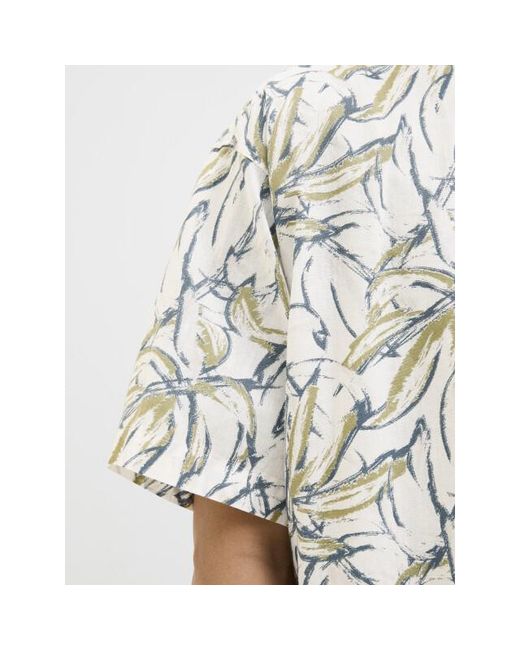 Jack & Jones Jorjoshua Split Aop Shirt Ss Ln in het White voor heren