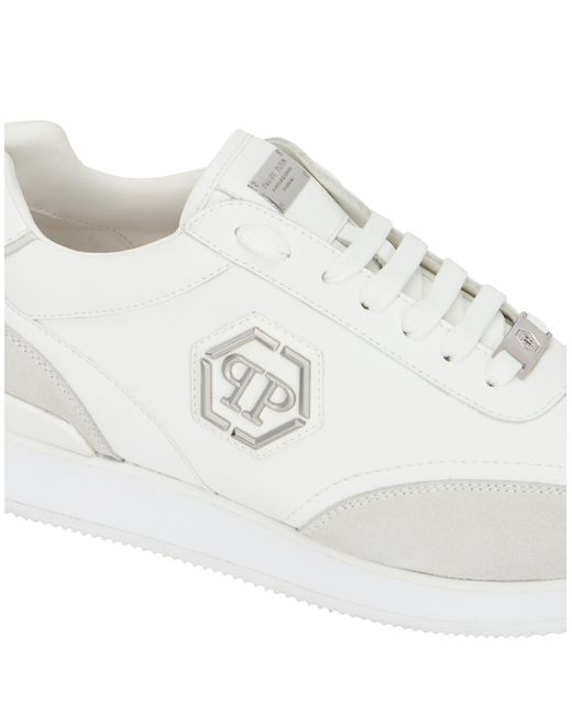Philipp Plein Runner Hexagon Patch in het White
