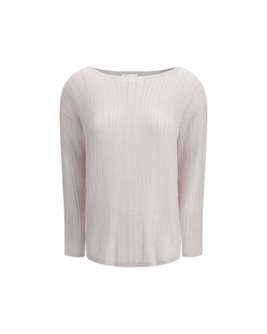 Allude Witte Kasjmier Sweater in het Gray