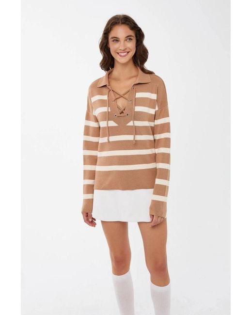 Hiccup Multicolor Striped Relaxed Knit Sweater