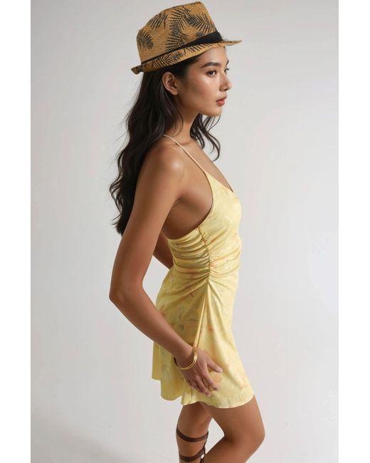 Hiccup Yellow Floral Halter Neck Mini Dress