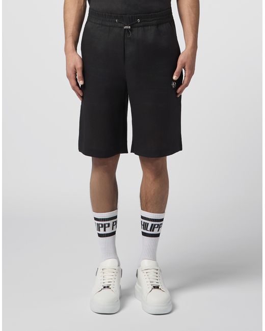 Philipp Plein Bowling Shorts Basic in het Black voor heren
