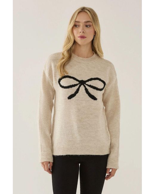 Hiccup Natural Relaxed Fit Bow Detail Sweater