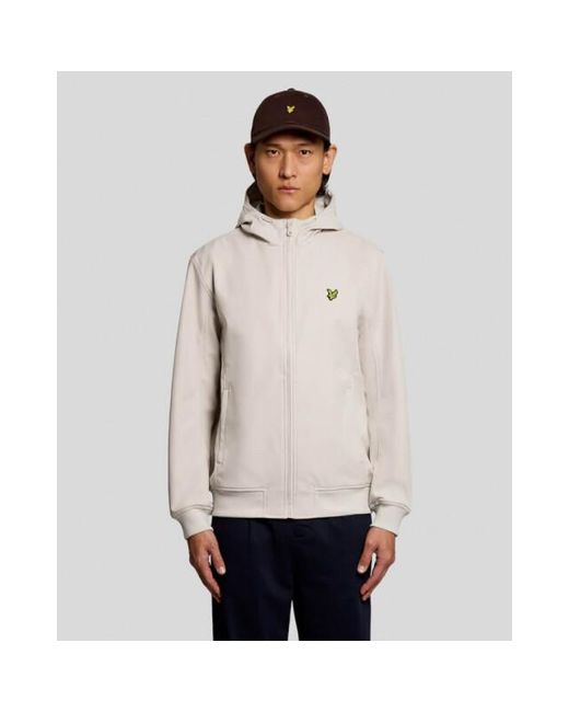 Lyle & Scott Jassen ,Leer Mesh Back Softshell Jacket in het White voor heren