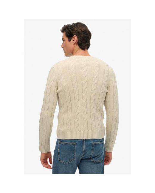 Superdry Jacob Cable Trui in het Natural voor heren