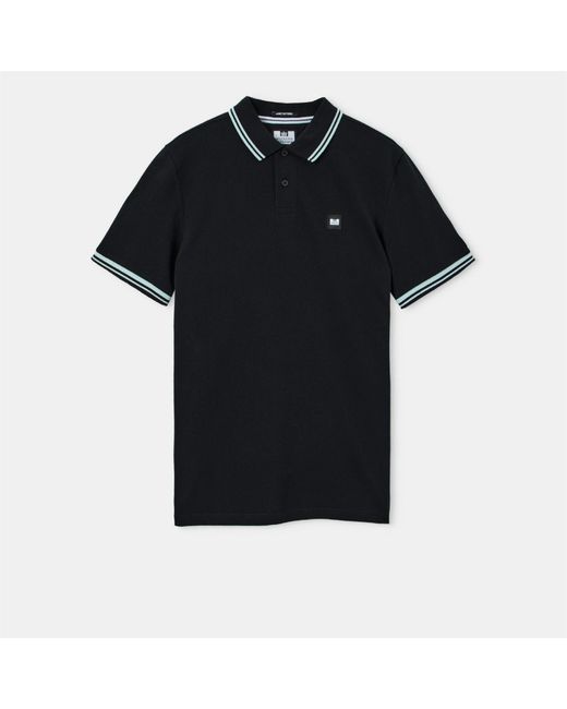 Weekend Offender Black Levanto Contrast Polo Shirt for men