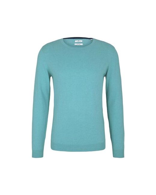 Tom Tailor 1026334 Modern Basic Sweater Mint in het Blue voor heren