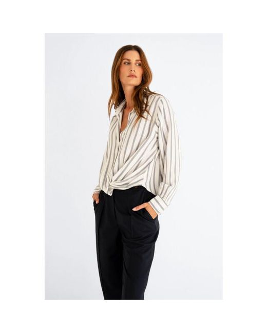 Maicazz Sense Blouse- Stripe in het White