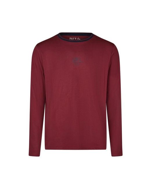 Phil & Co. Berlin Winter Pyjama Set Lang Rood/Grijs Geruit in het Red voor heren