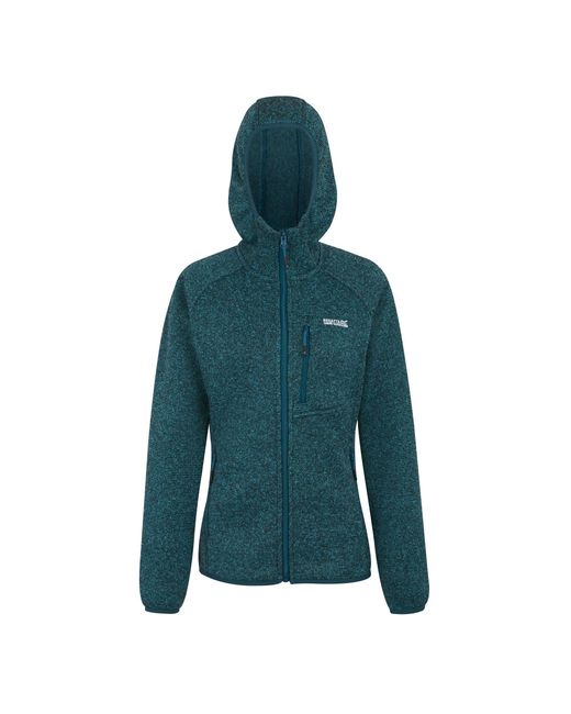 Regatta Green Ladies Newhill Hooded Fleece Jacket (Storm)