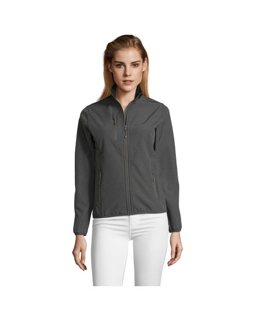 Sol's Radian Soft Shell Jacket Grijs Effen) in het Black