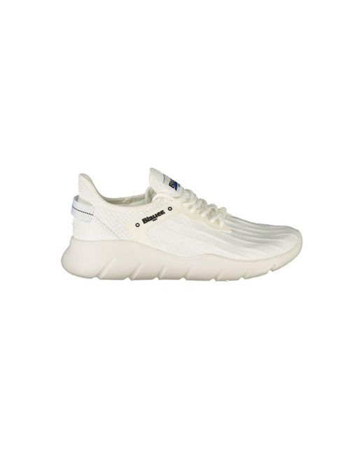 Blauer Witte Polyester Sneaker in het White voor heren