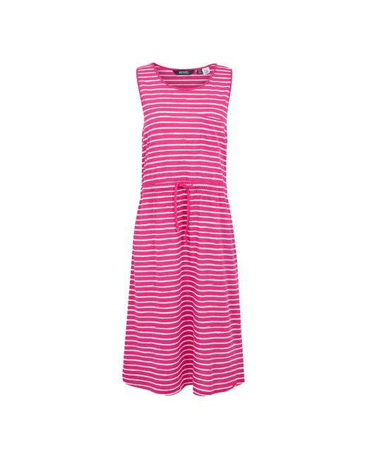 Regatta Ariena Gestreepte Casual Jurk Fusion/Wit) in het Pink